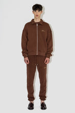 Load image into Gallery viewer, FLANEUR HOMME EMBROIDERED SIGNATURE SWEATPANTS IN DARK BROWN